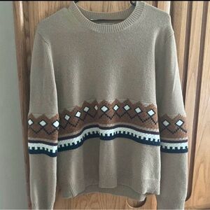 Burberry Tan Geometric Pattern Sweater